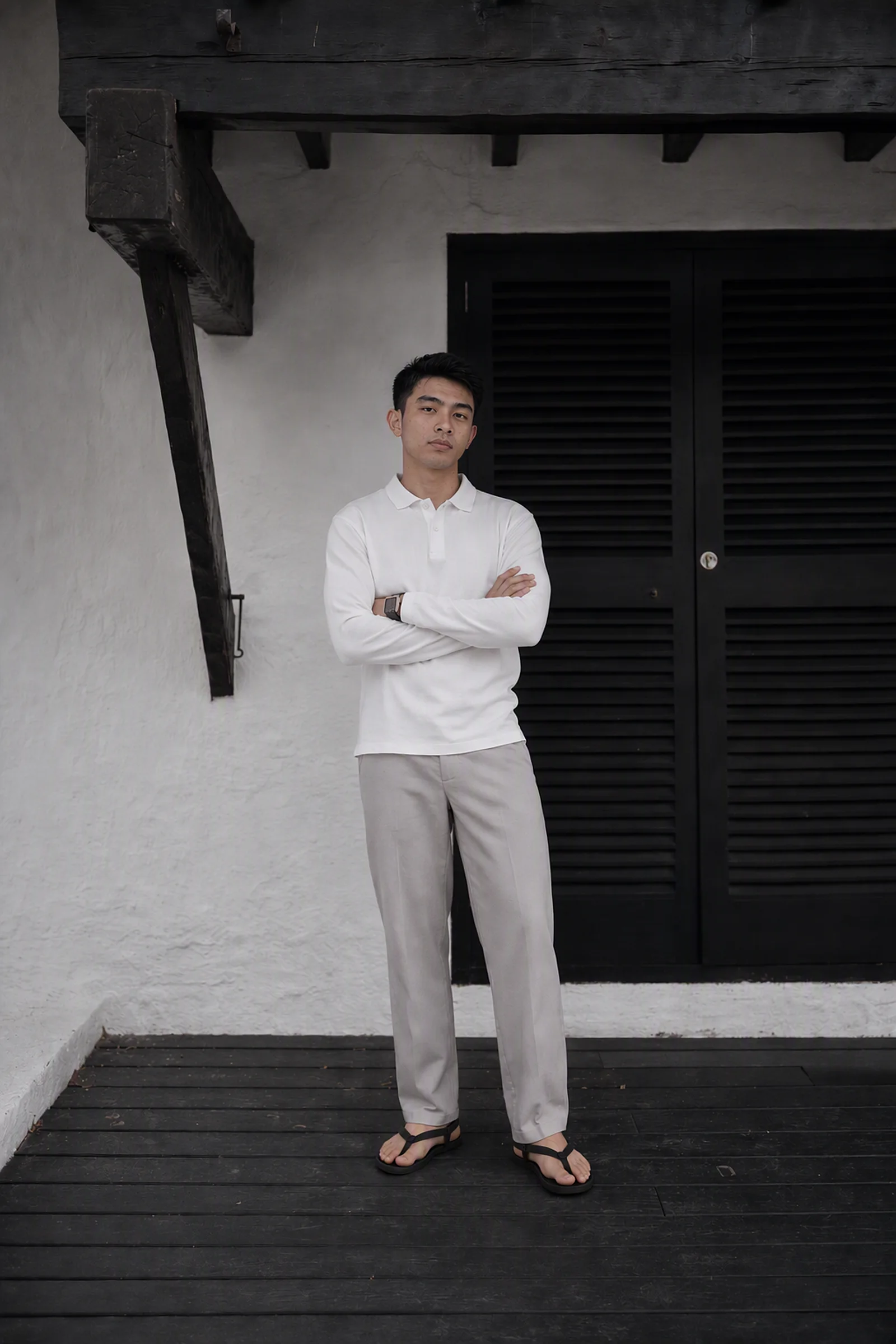 Kasual x Gahalu Wakatobi sandals worn outdoors.