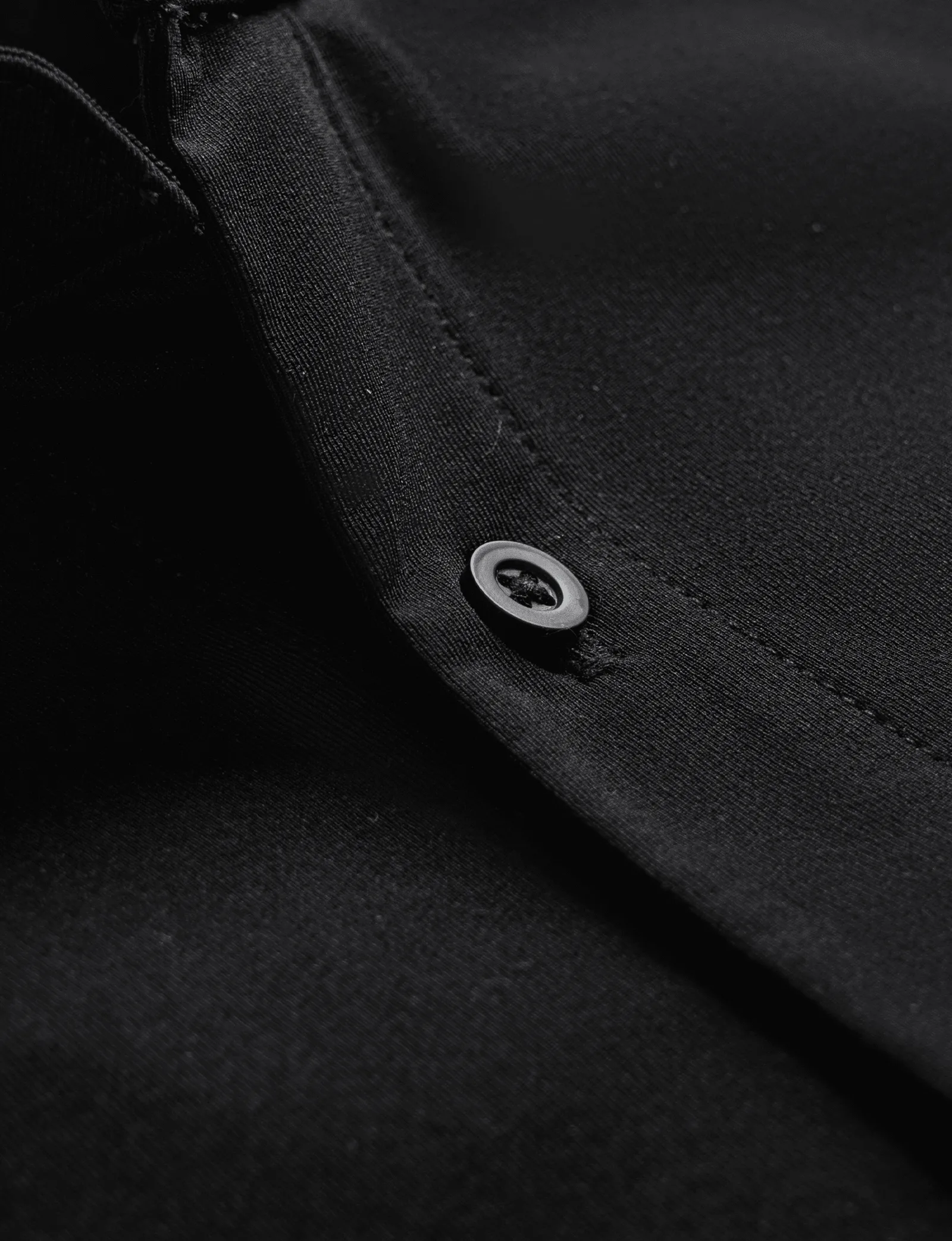 Kasual Kemeja Baju Koko Black Cozy Lengan Pendek