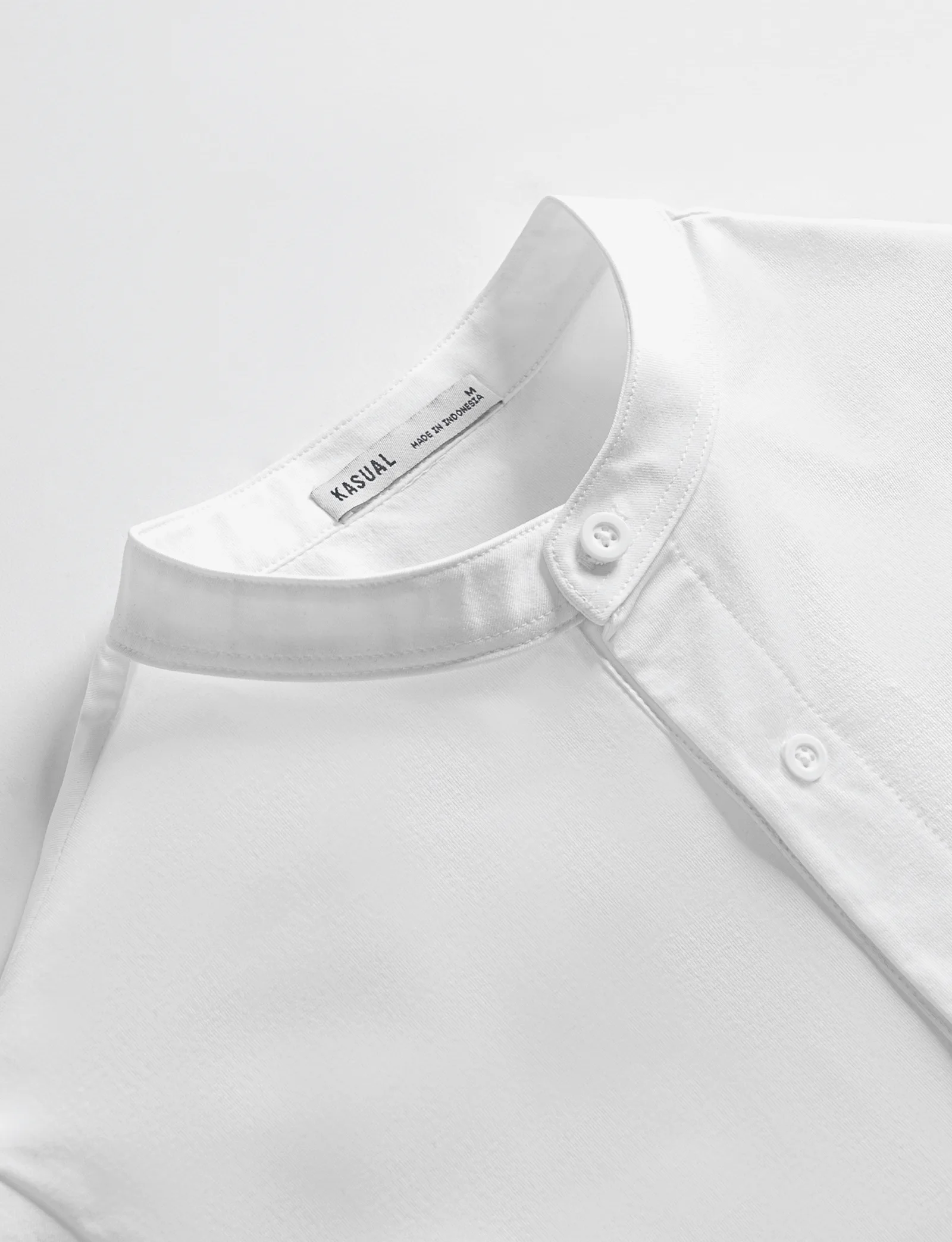 Kasual Kemeja Baju Koko White Cozy Lengan Pendek
