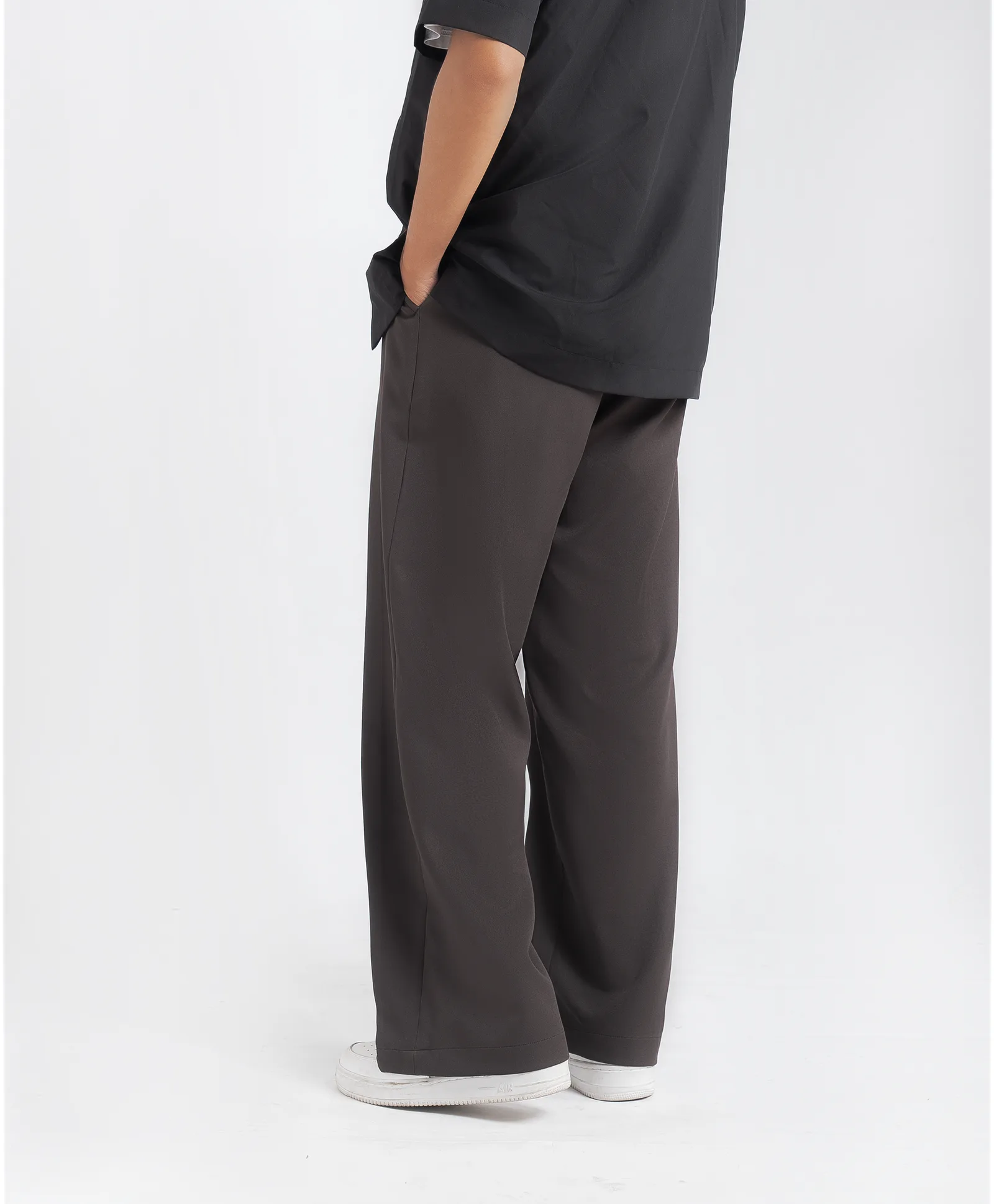 Black Brown City Loose Wide Pant