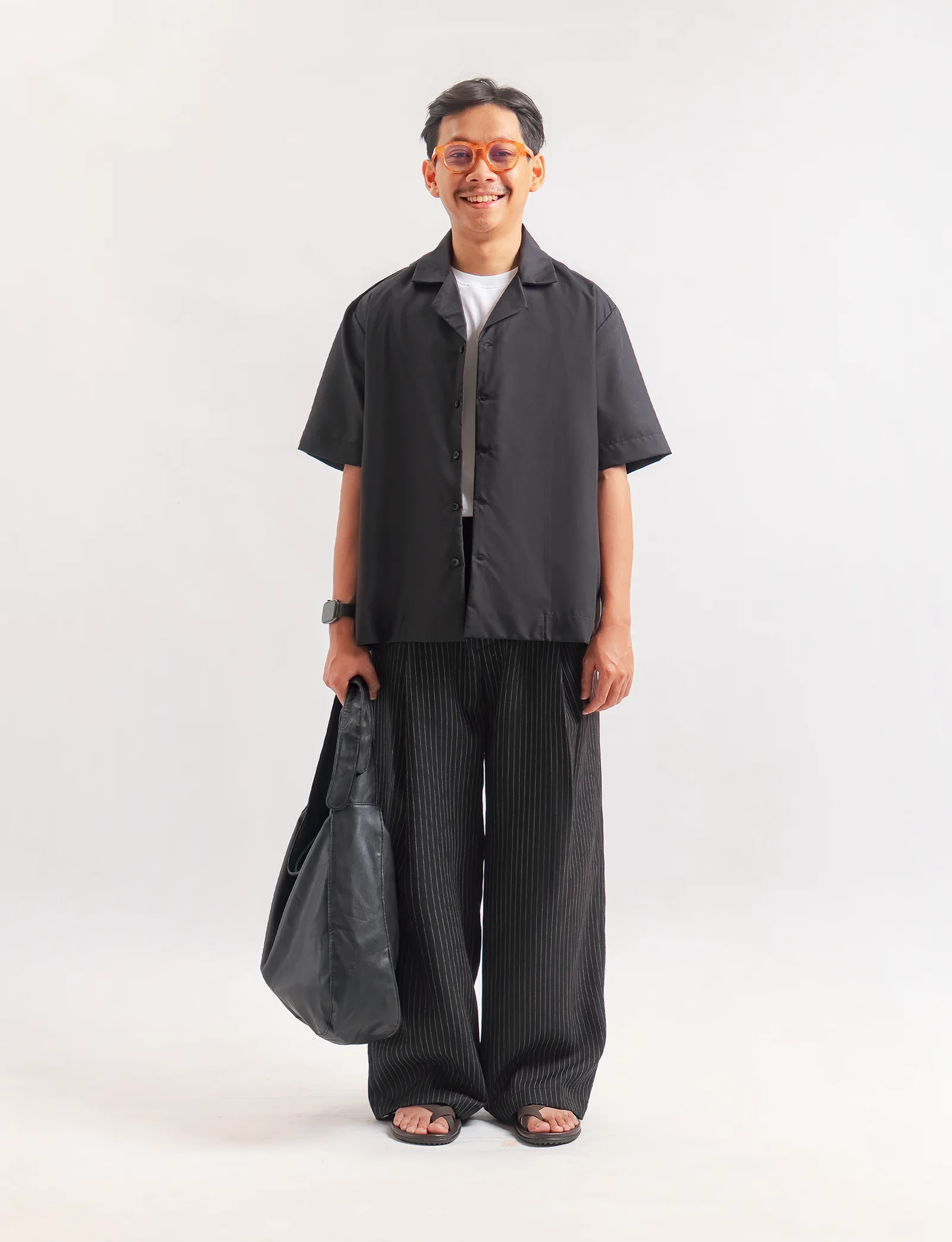 Black Stripe Classic Wide Pant