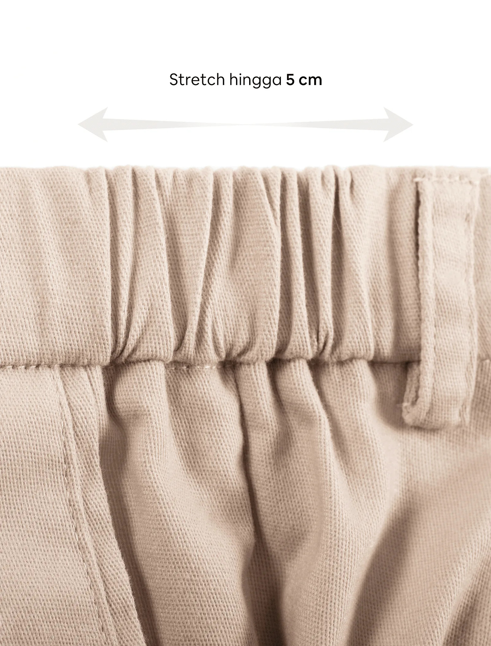 Cream Smart Waist Ankle Chino