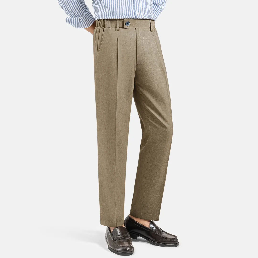 Celana Dark Cream Smart Waist Ankle Prime