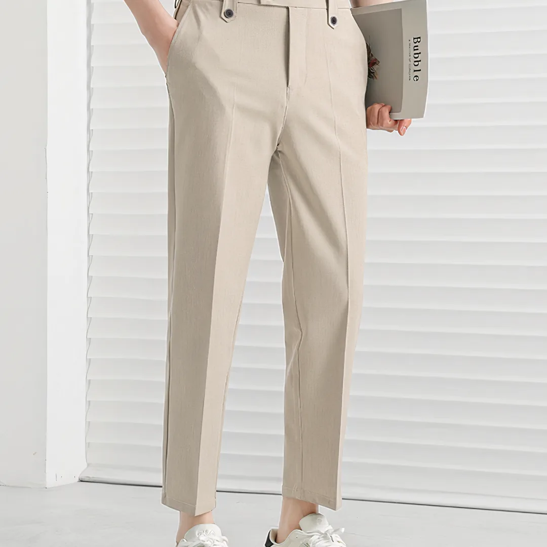 Cream Executive Ankle Pant