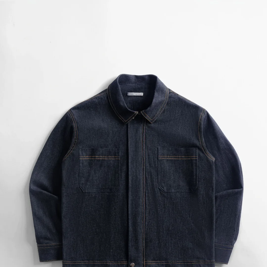 Dark Blue Slub Work Denim Jacket