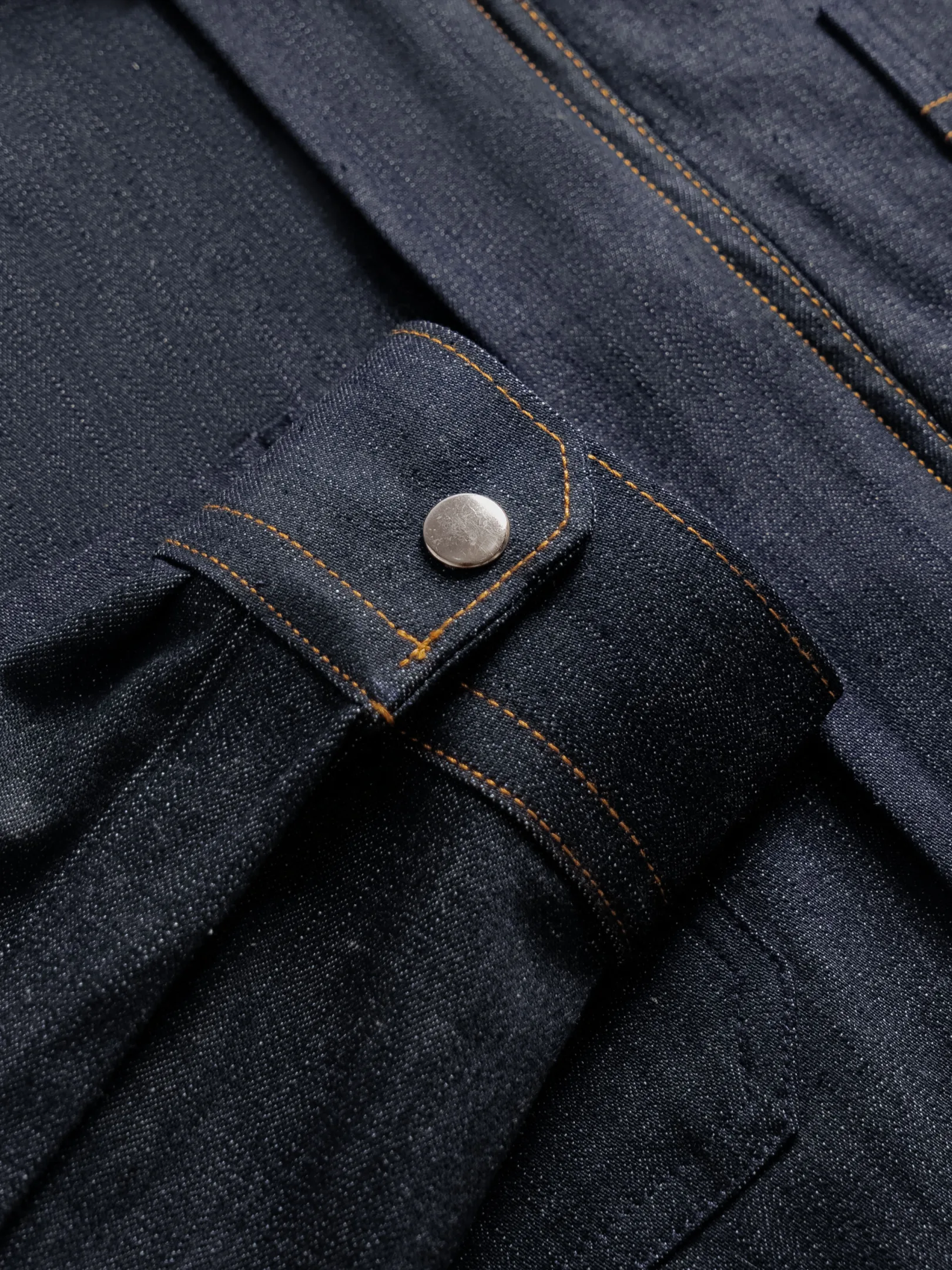 Dark Blue Slub Work Denim Jacket