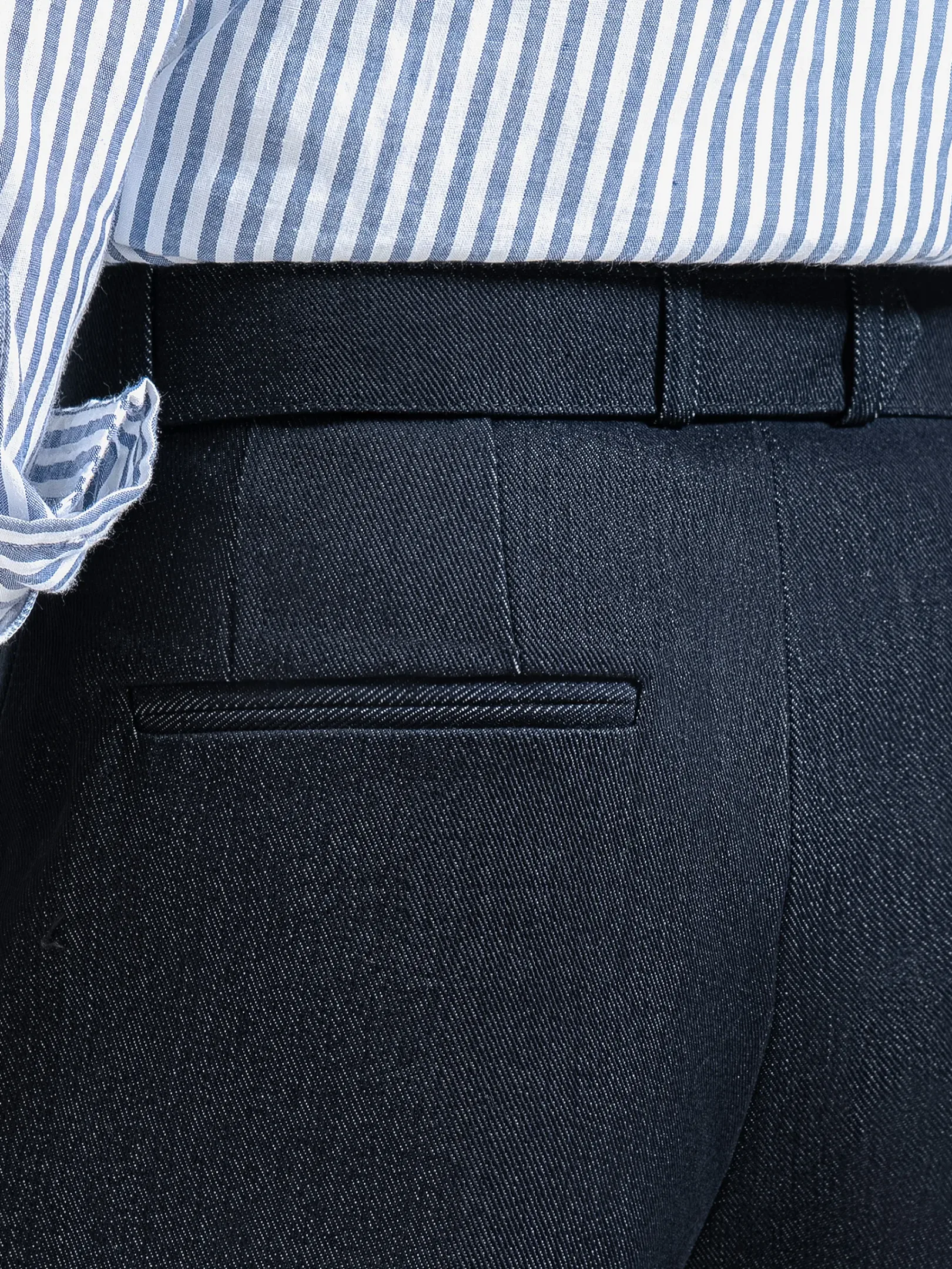 Navy Blue Elite Wide Raw Denim Pant