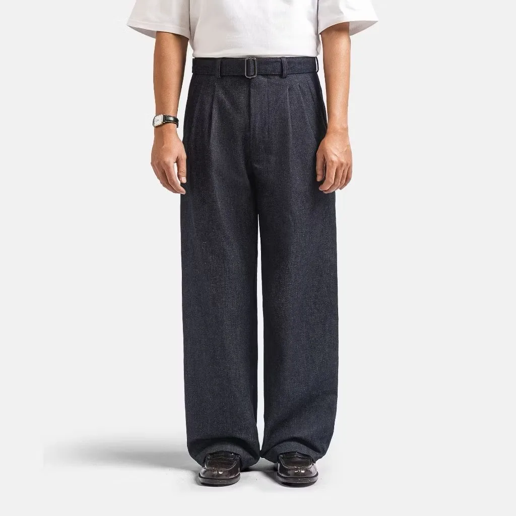 Dark Blue Slub Elite Wide Raw Denim Pant
