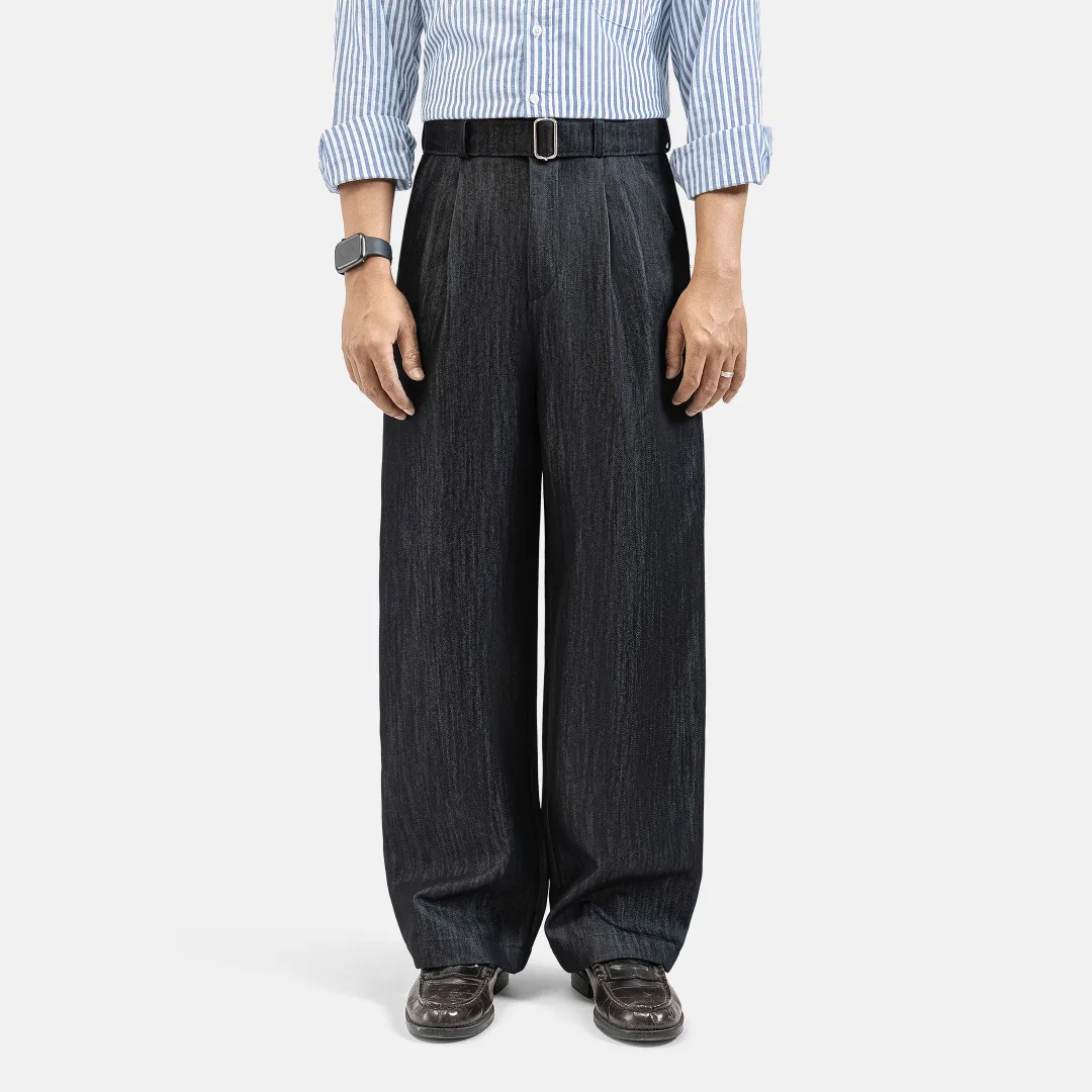 Dark Blue Slub Elite Wide Raw Denim Pant