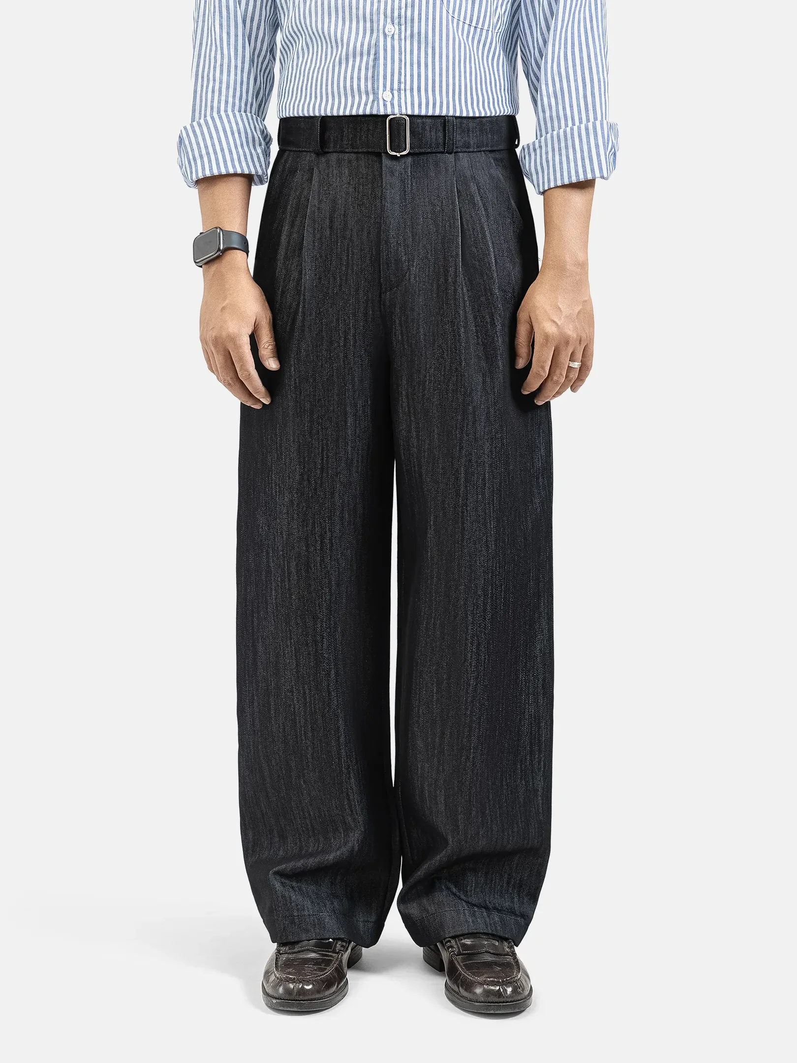 Dark Blue Slub Elite Wide Raw Denim Pant