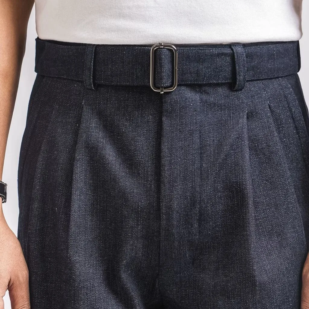 Dark Blue Slub Elite Wide Raw Denim Pant
