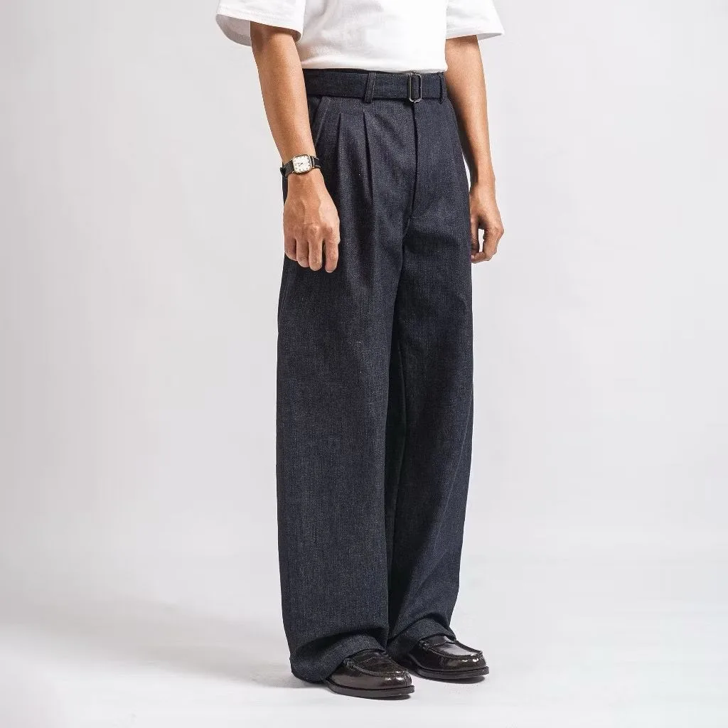 Dark Blue Slub Elite Wide Raw Denim Pant