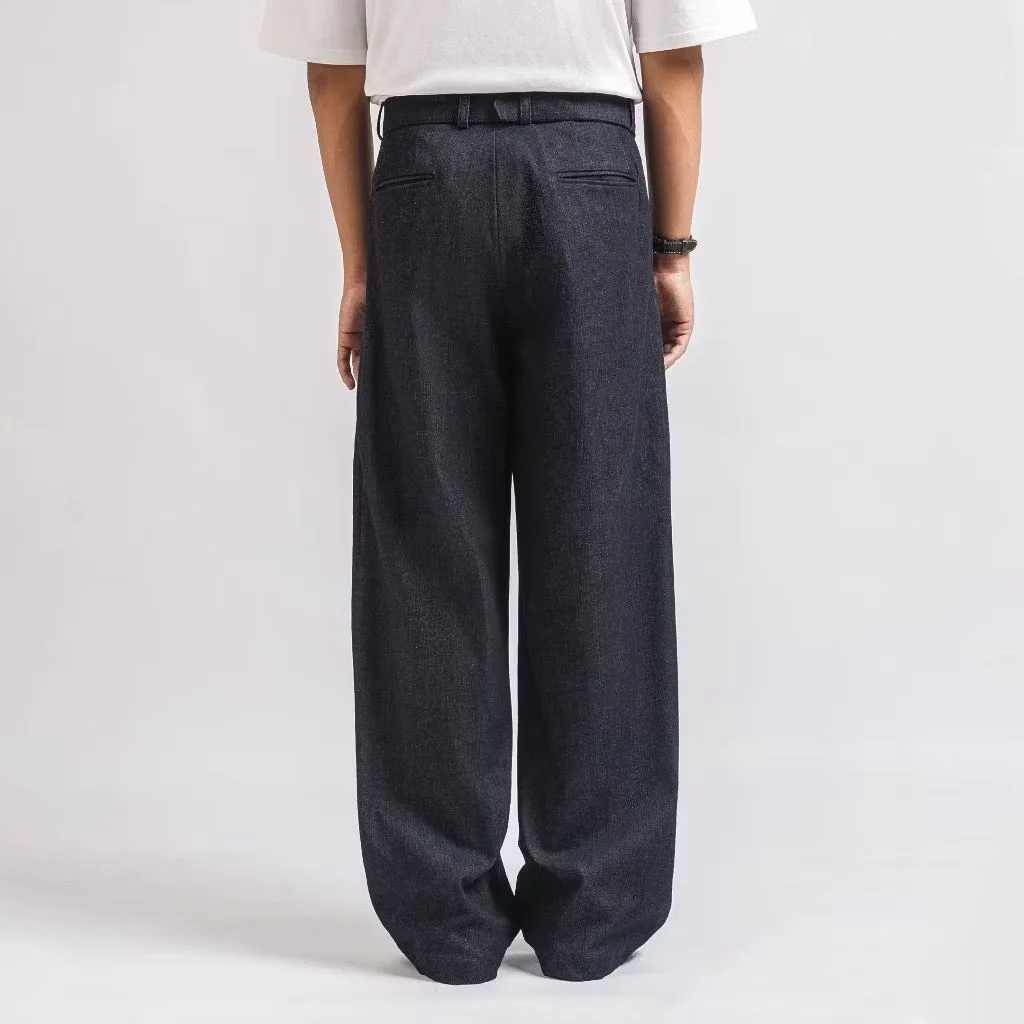 Dark Blue Slub Elite Wide Raw Denim Pant