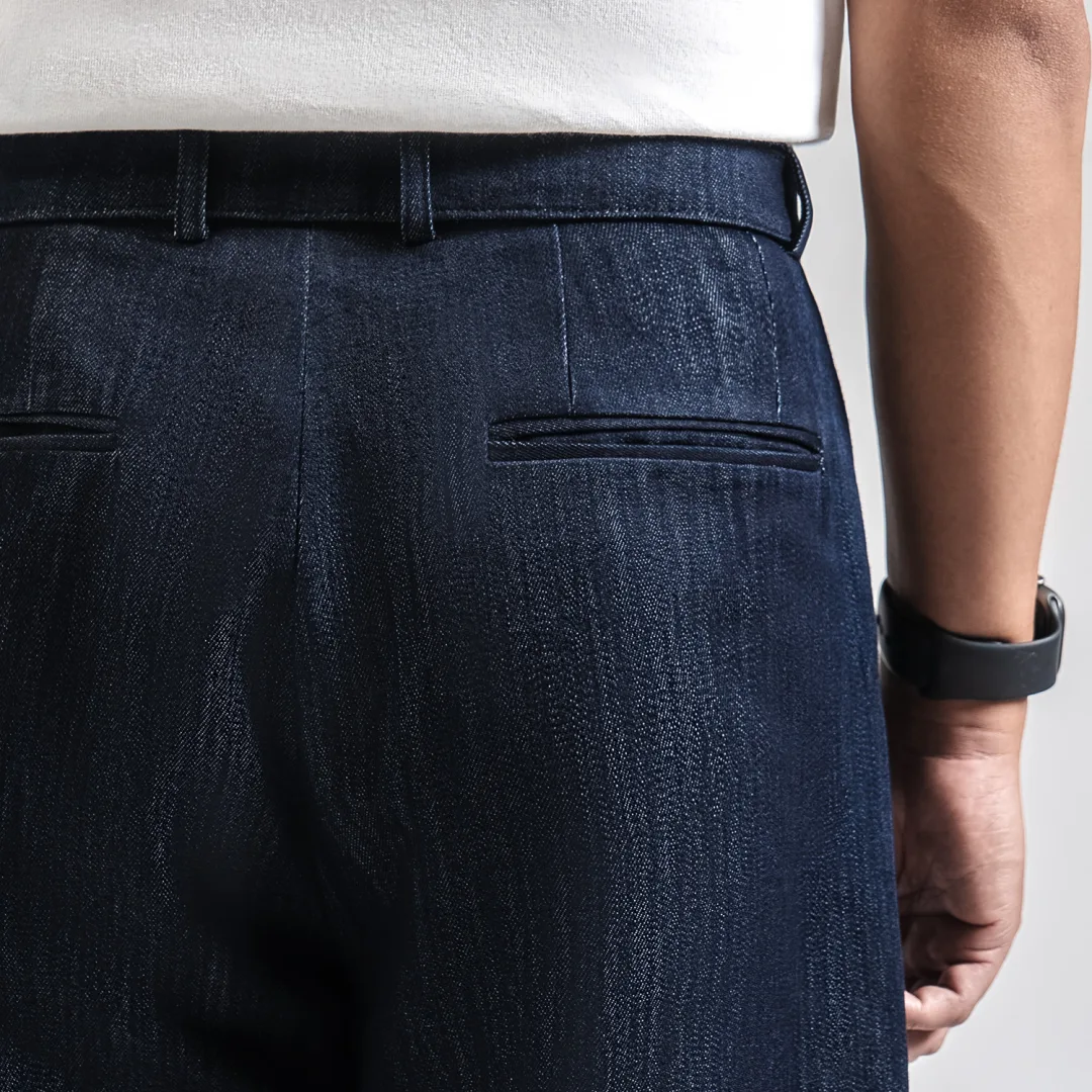 Dark Blue Slub Elite Wide Raw Denim Pant