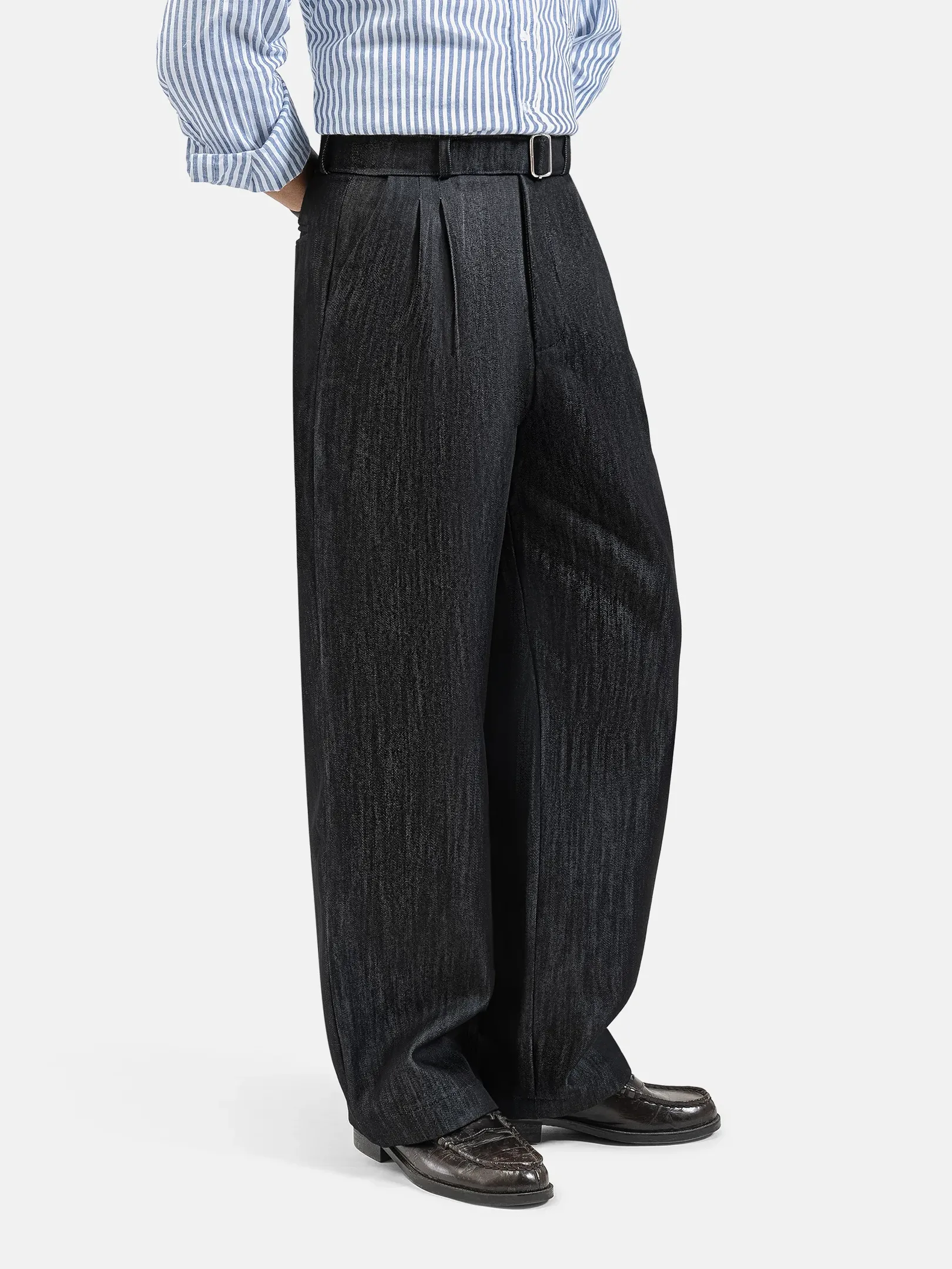 Dark Blue Slub Elite Wide Raw Denim Pant