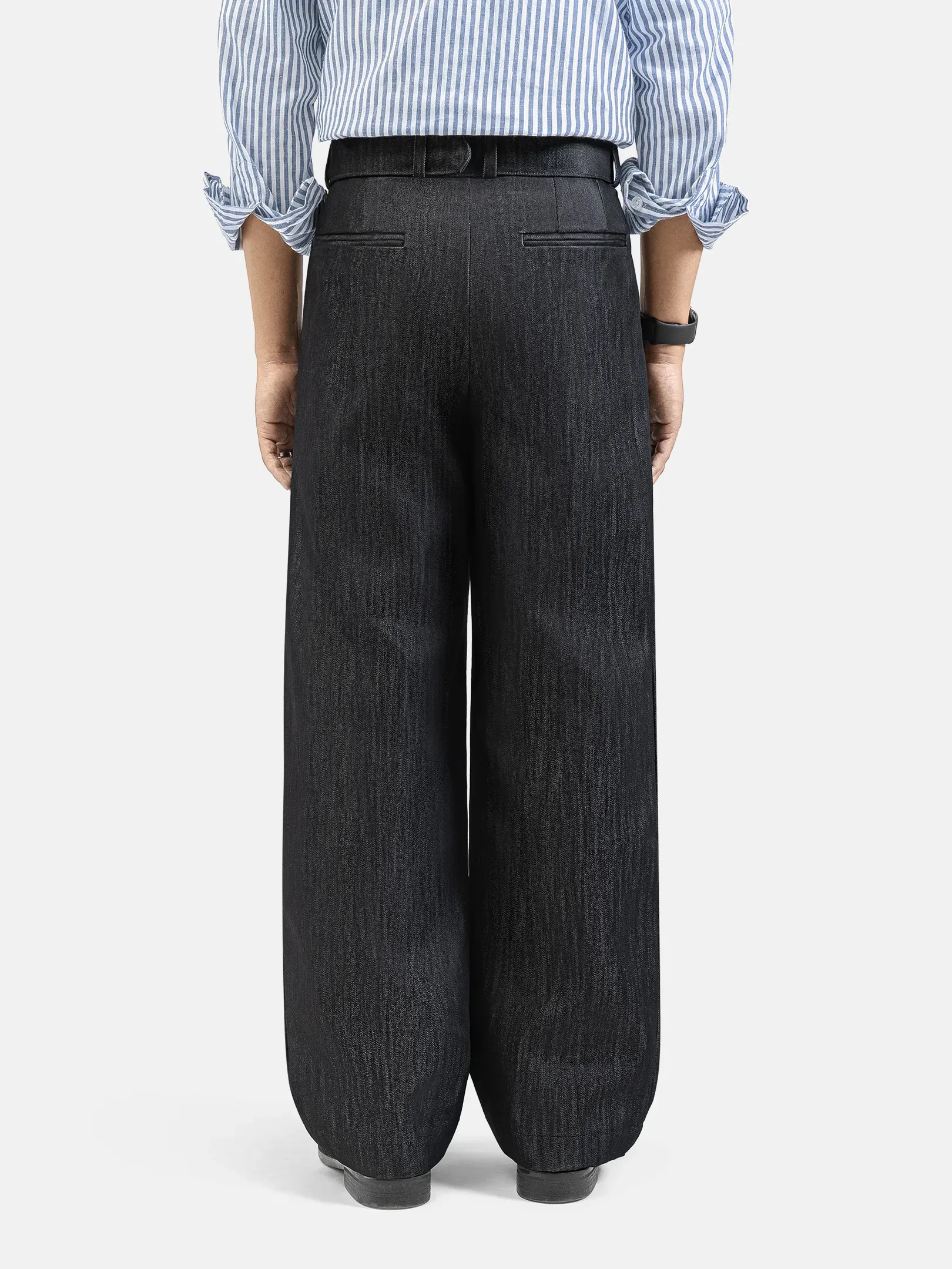 Dark Blue Slub Elite Wide Raw Denim Pant