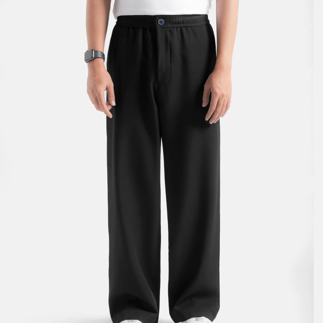 Black Smart Wide Loose Pants