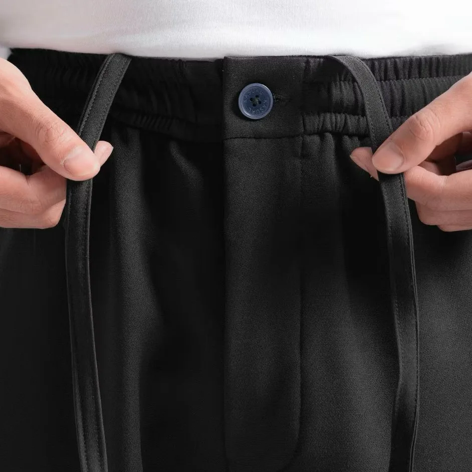 Black Smart Wide Loose Pants