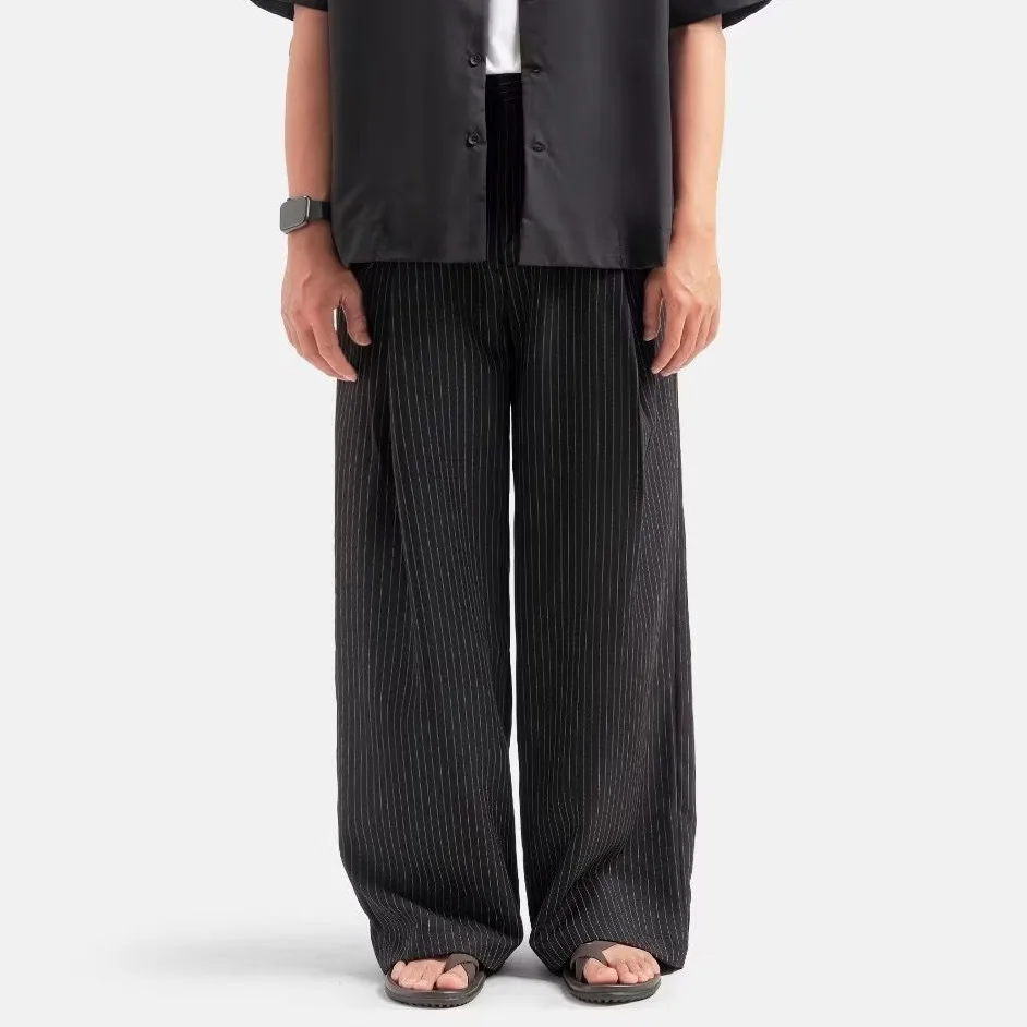 Black Stripe Classic Wide Pant