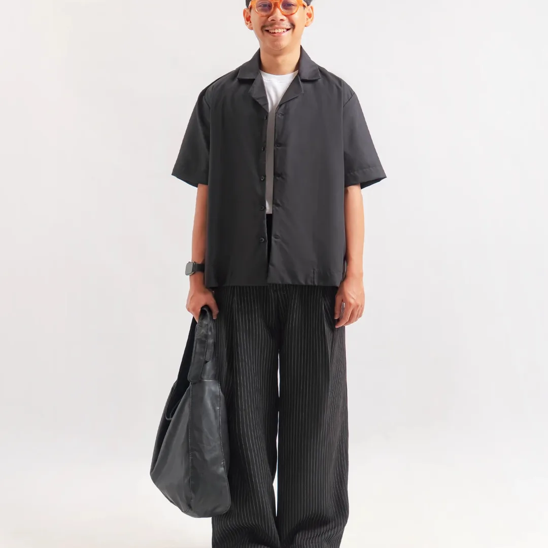 Black Stripe Classic Wide Pant