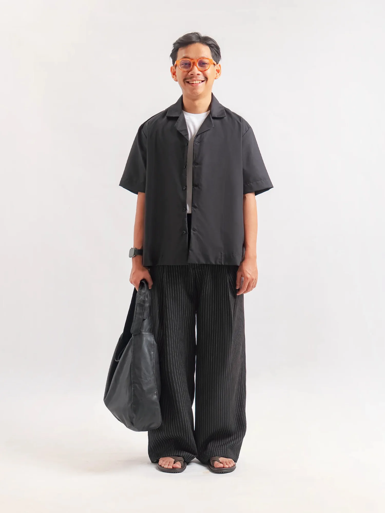 Black Stripe Classic Wide Pant