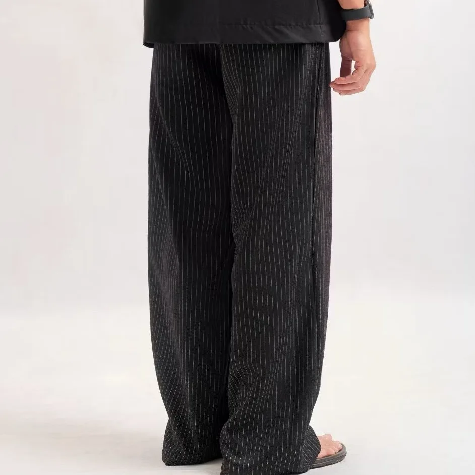 Black Stripe Classic Wide Pant