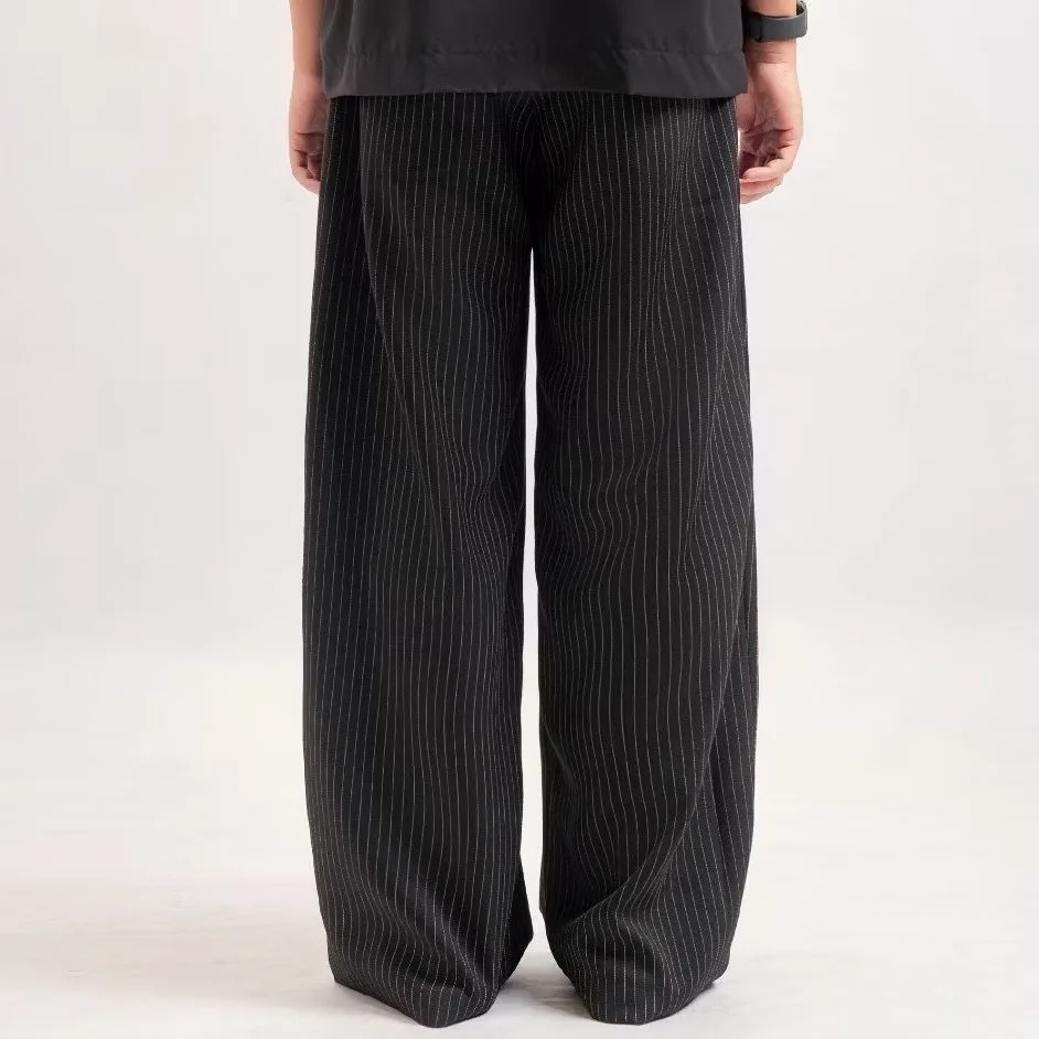 Black Stripe Classic Wide Pant