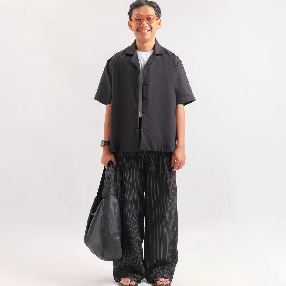 Black Stripe Classic Wide Pant