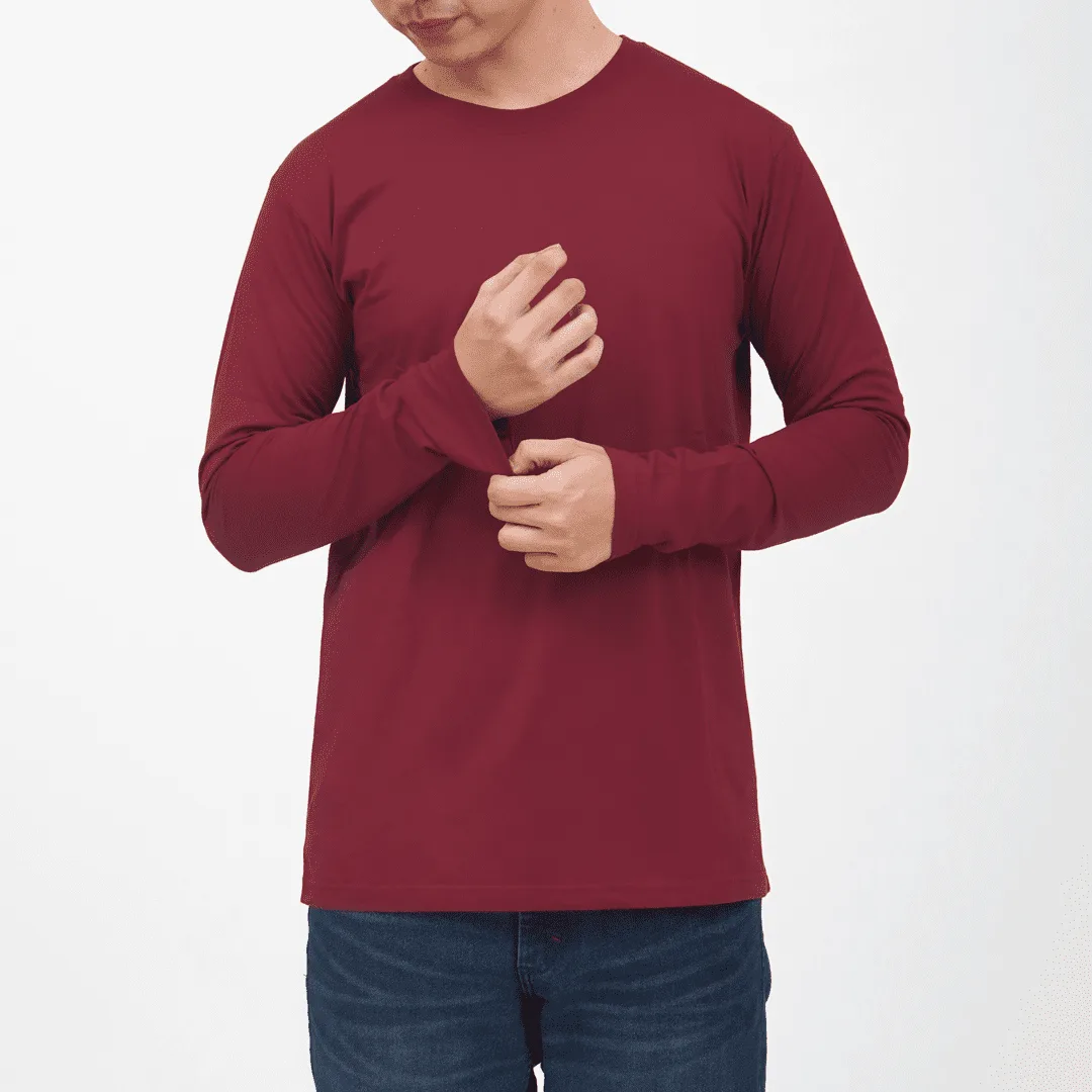 Long Crew Maroon Tee