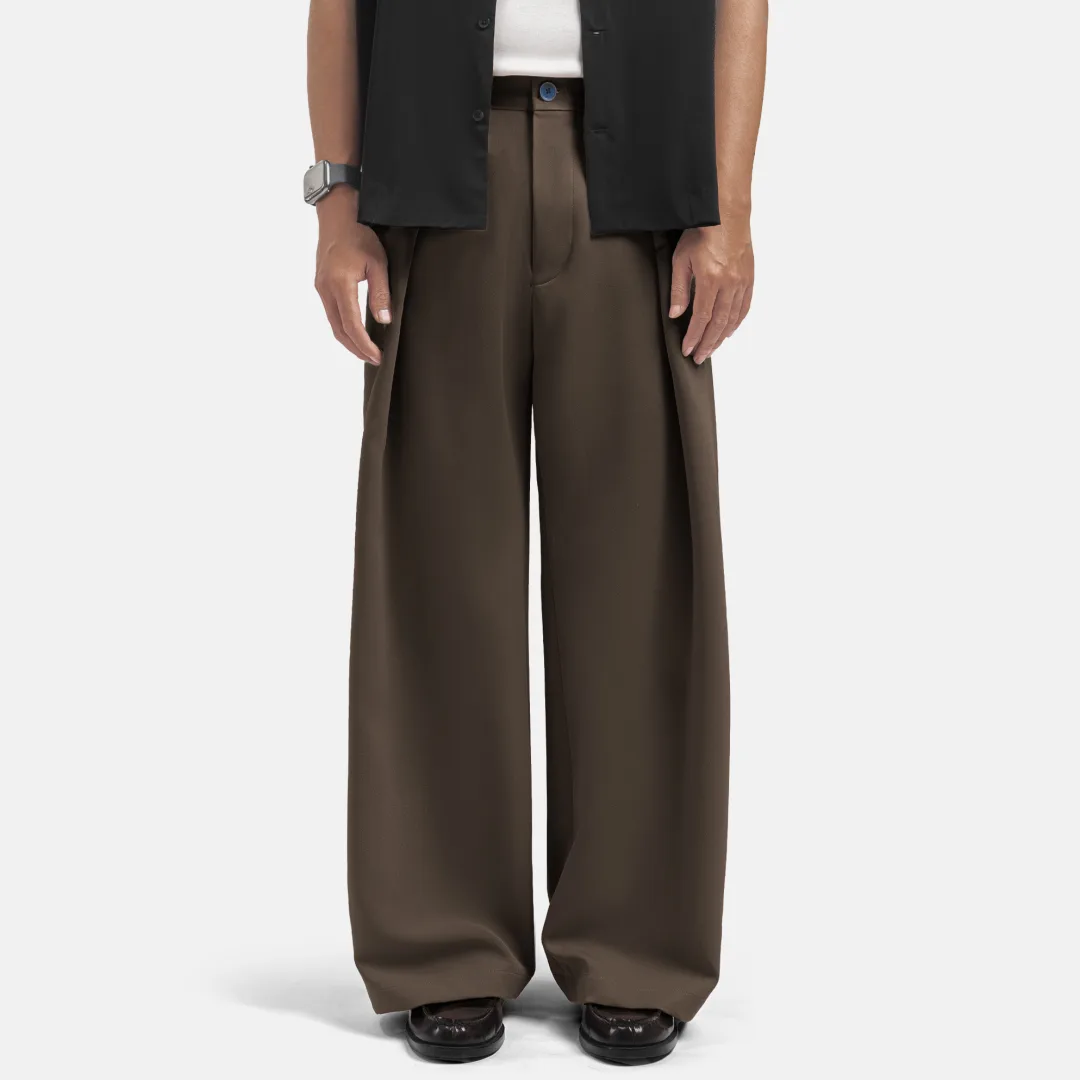 Black Brown City Loose Wide Pant