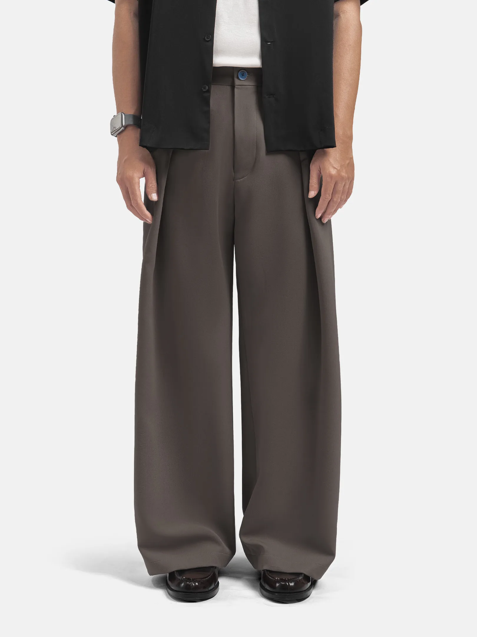 Black Brown City Loose Wide Pant