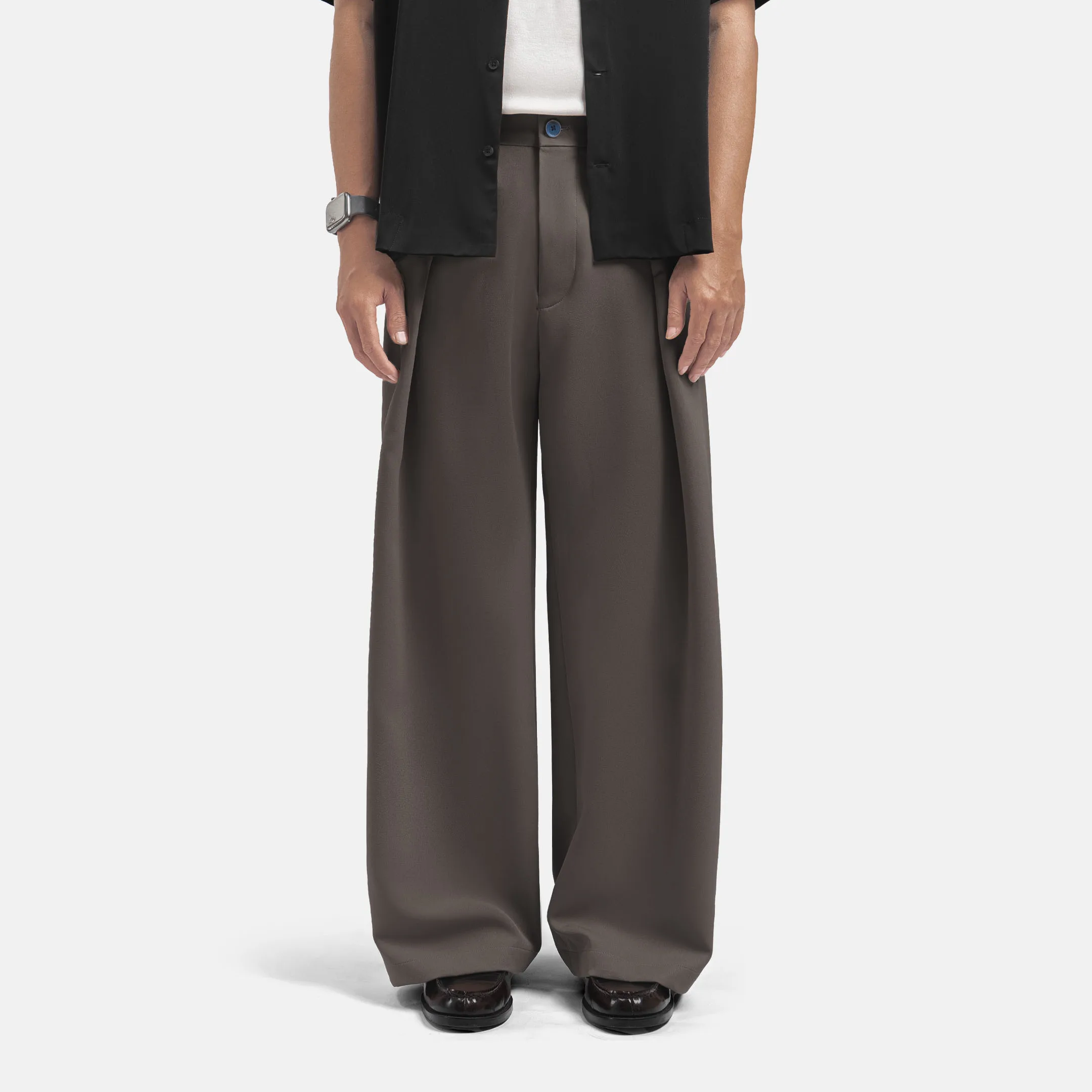 Black Brown City Loose Wide Pant
