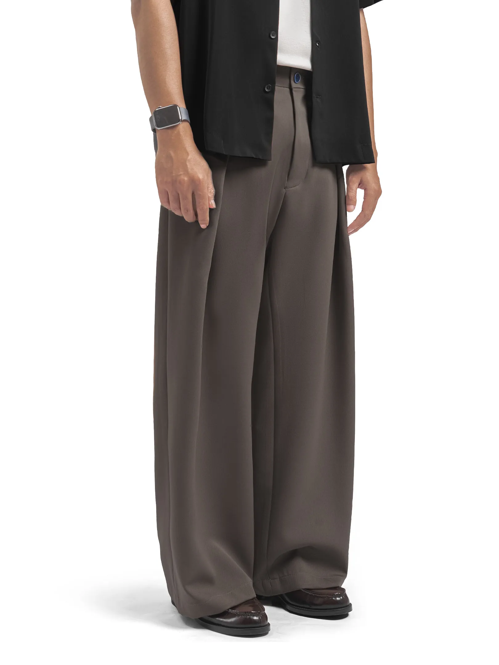 Black Brown City Loose Wide Pant