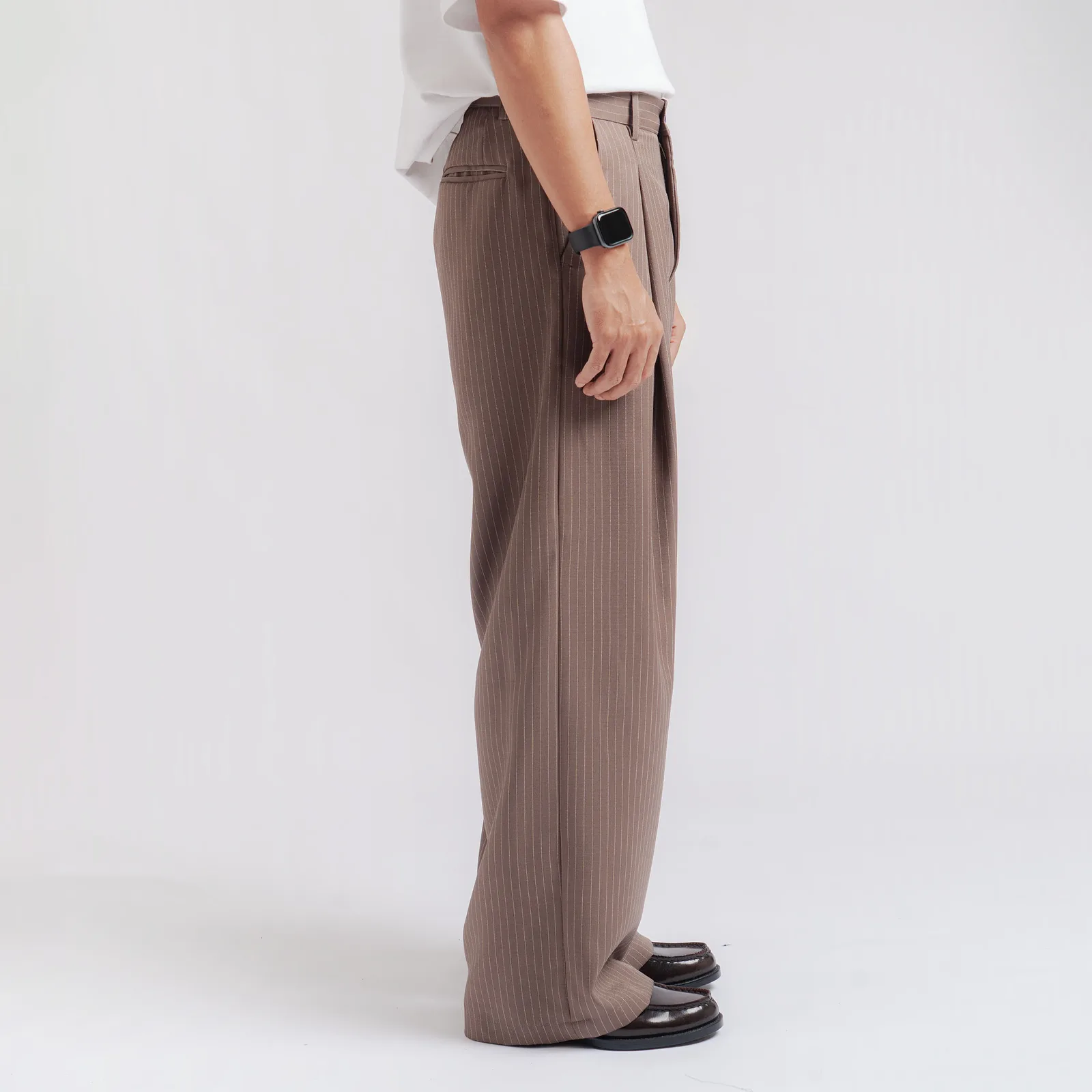 Milo Brown Stripe Classic Wide Pant