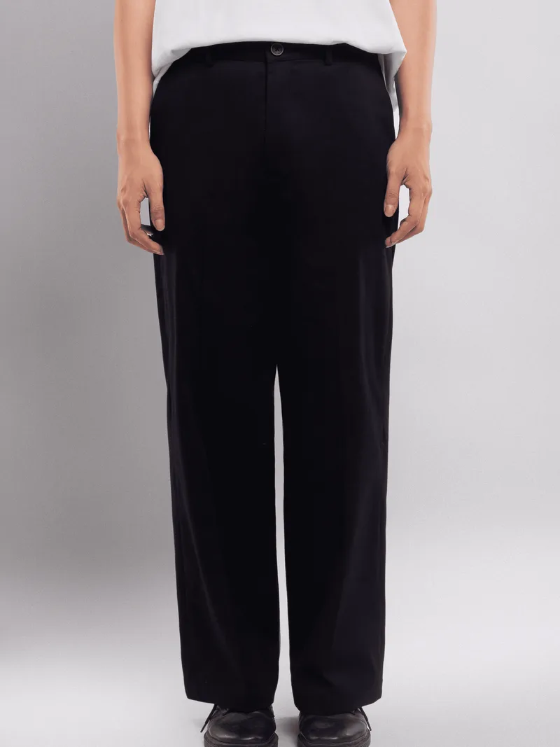 Black Chino Wide Pant