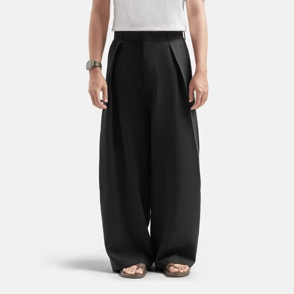 Black Neu Pleated Wide Pant
