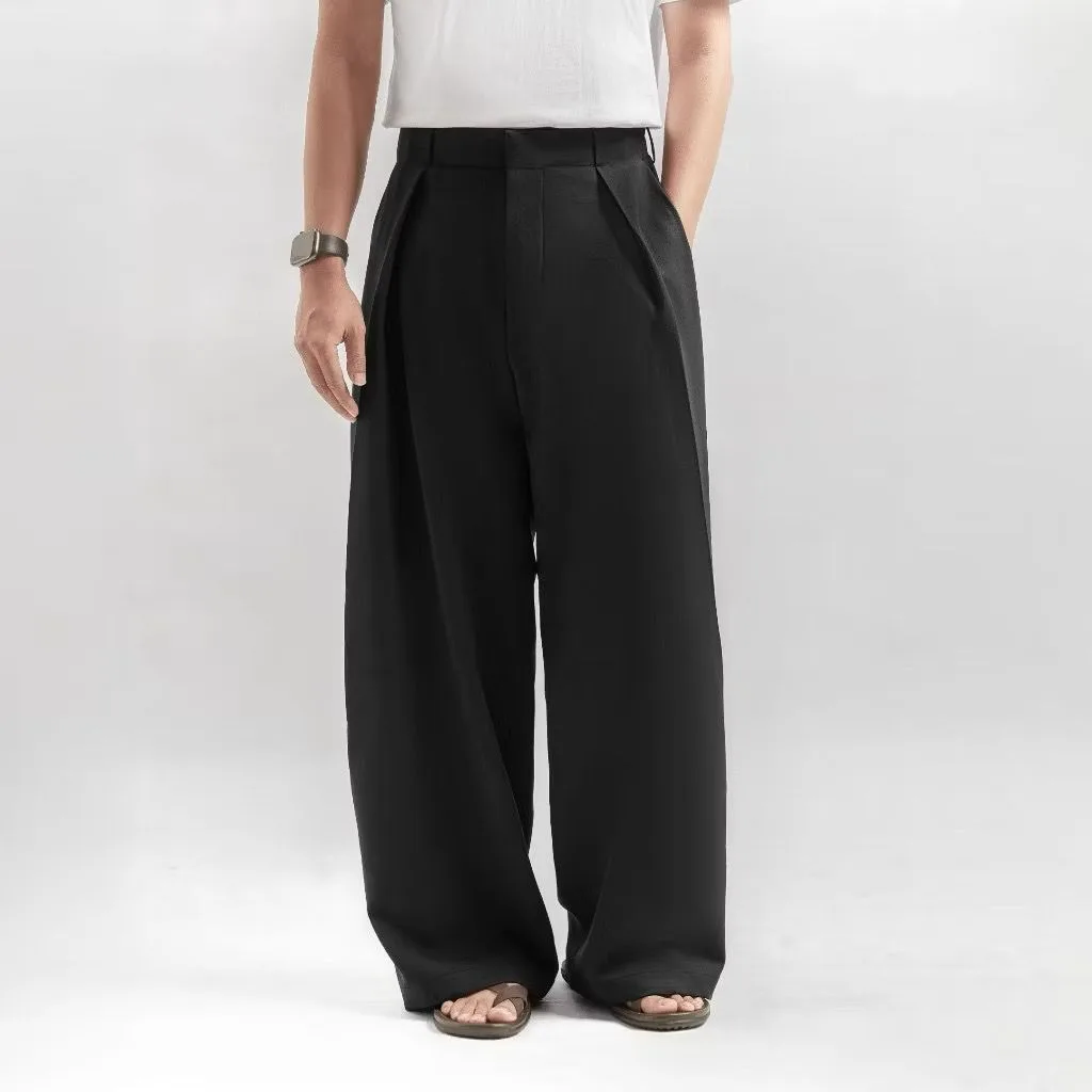 Black Neu Pleated Wide Pant