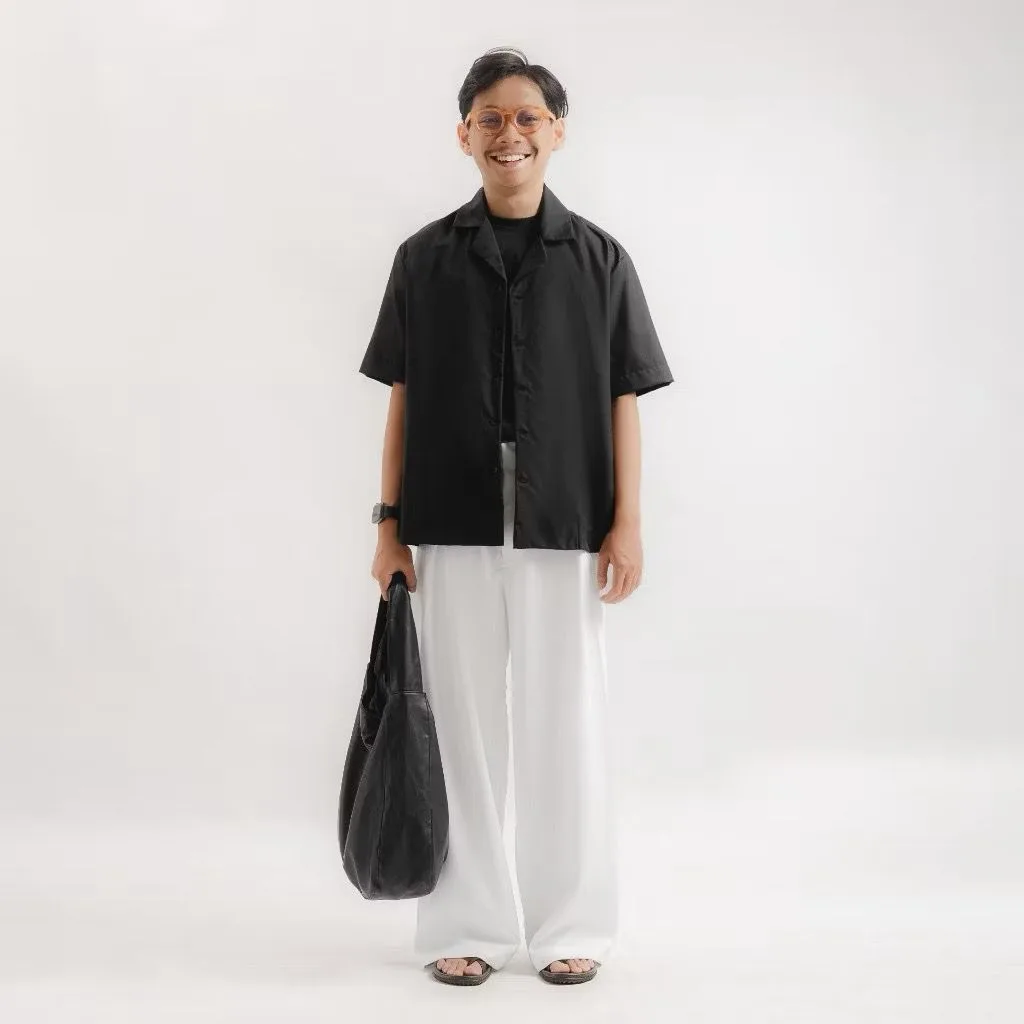 White Neu Pleated Wide Pant
