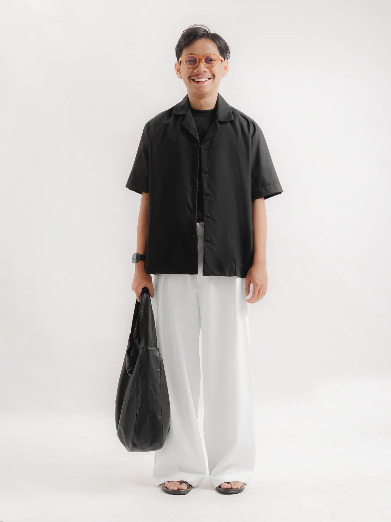 White Neu Pleated Wide Pant