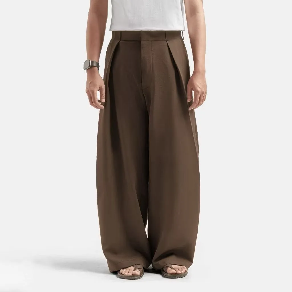 Milo Brown Neu Pleated Wide Pant