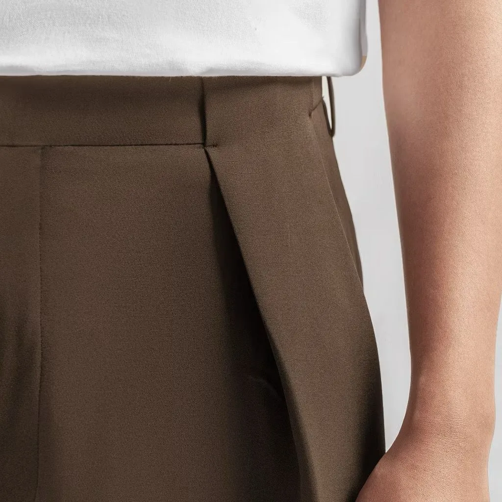 Milo Brown Neu Pleated Wide Pant
