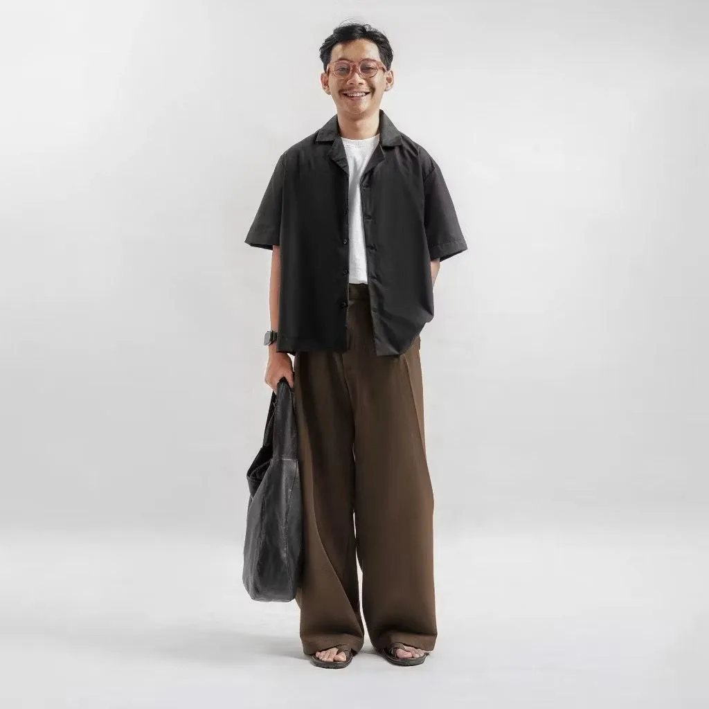 Milo Brown Neu Pleated Wide Pant