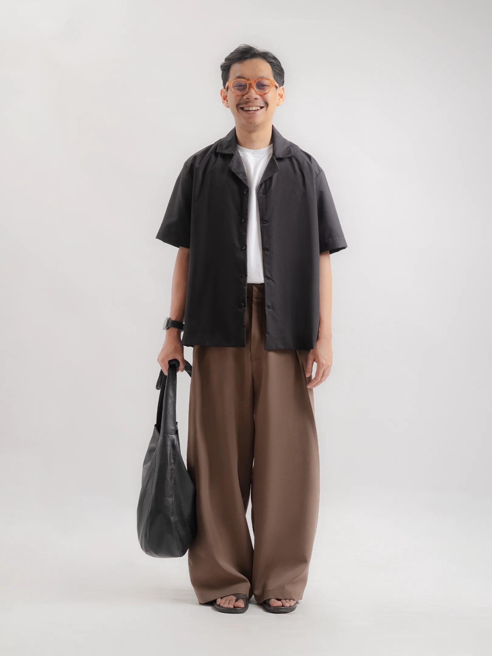 Milo Brown Neu Pleated Wide Pant