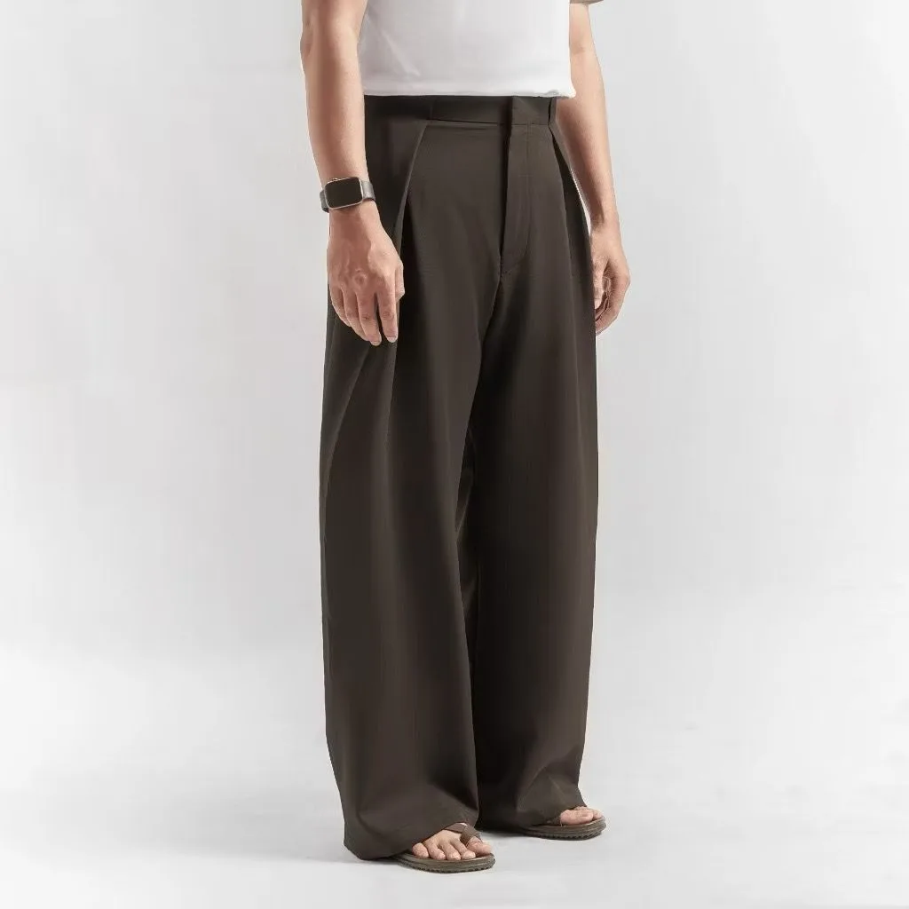 Black Brown Neu Pleated Wide Pant