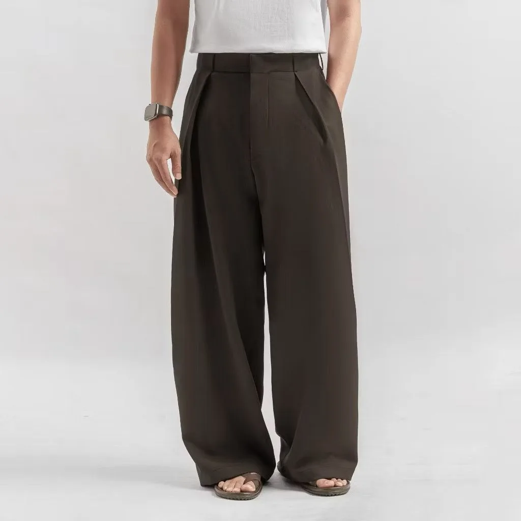 Black Brown Neu Pleated Wide Pant