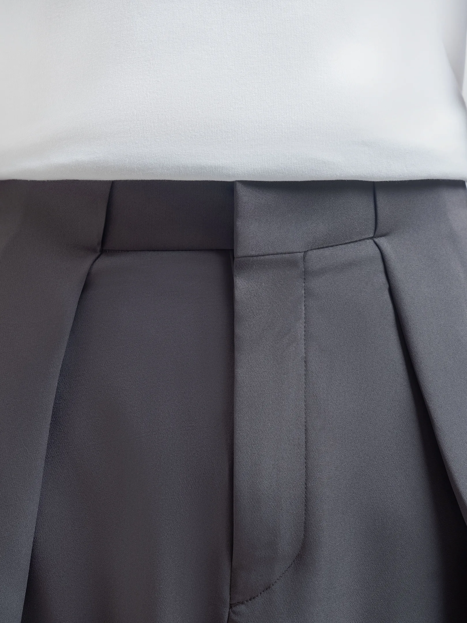Grey Neu Pleated Wide Pant