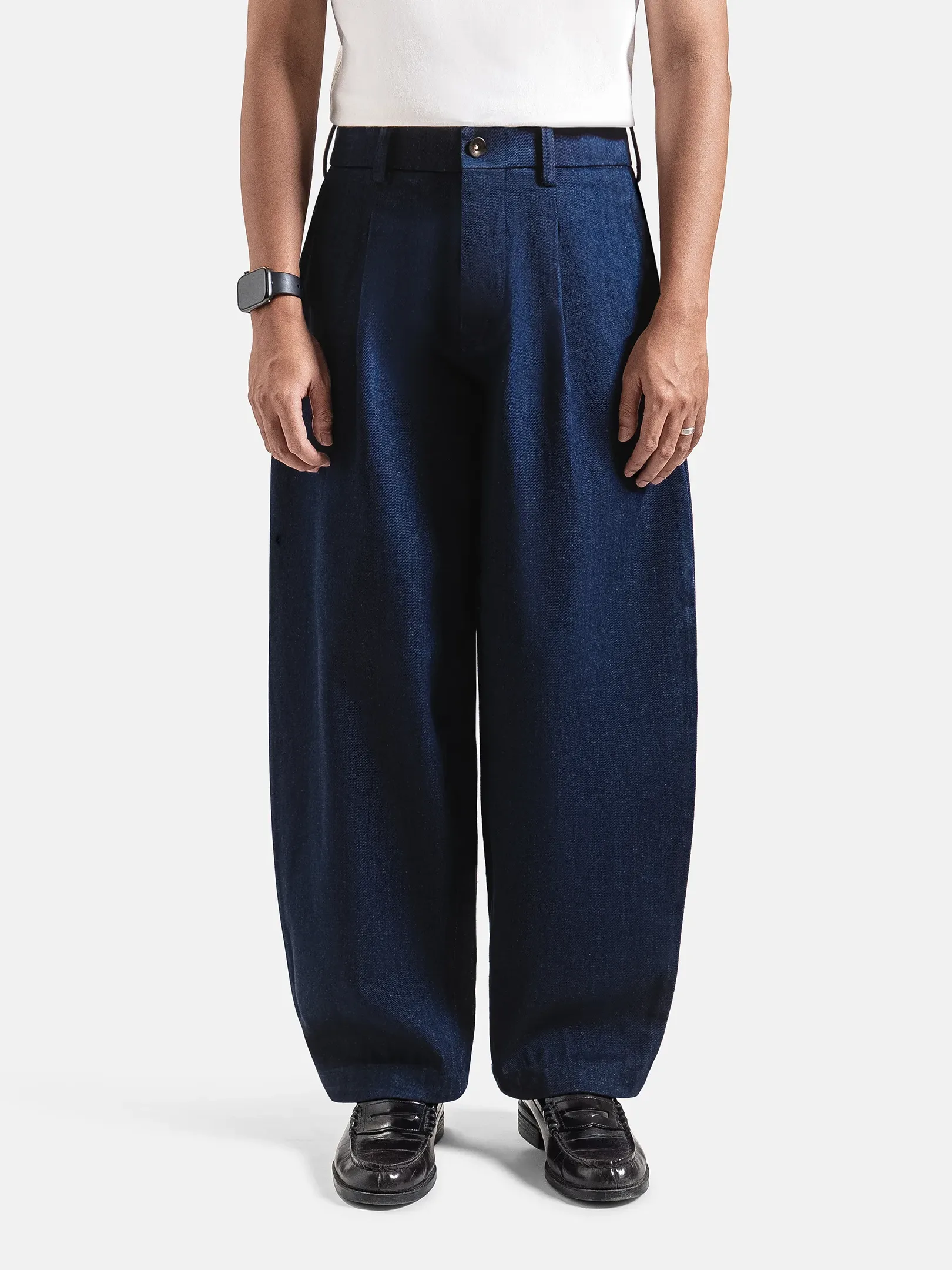 Navy Barrel Jeans Pant