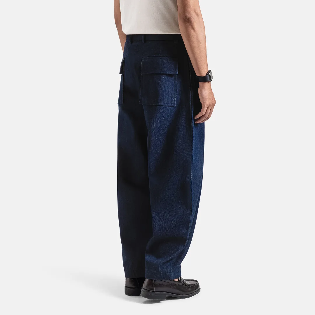 Navy Barrel Jeans Pant