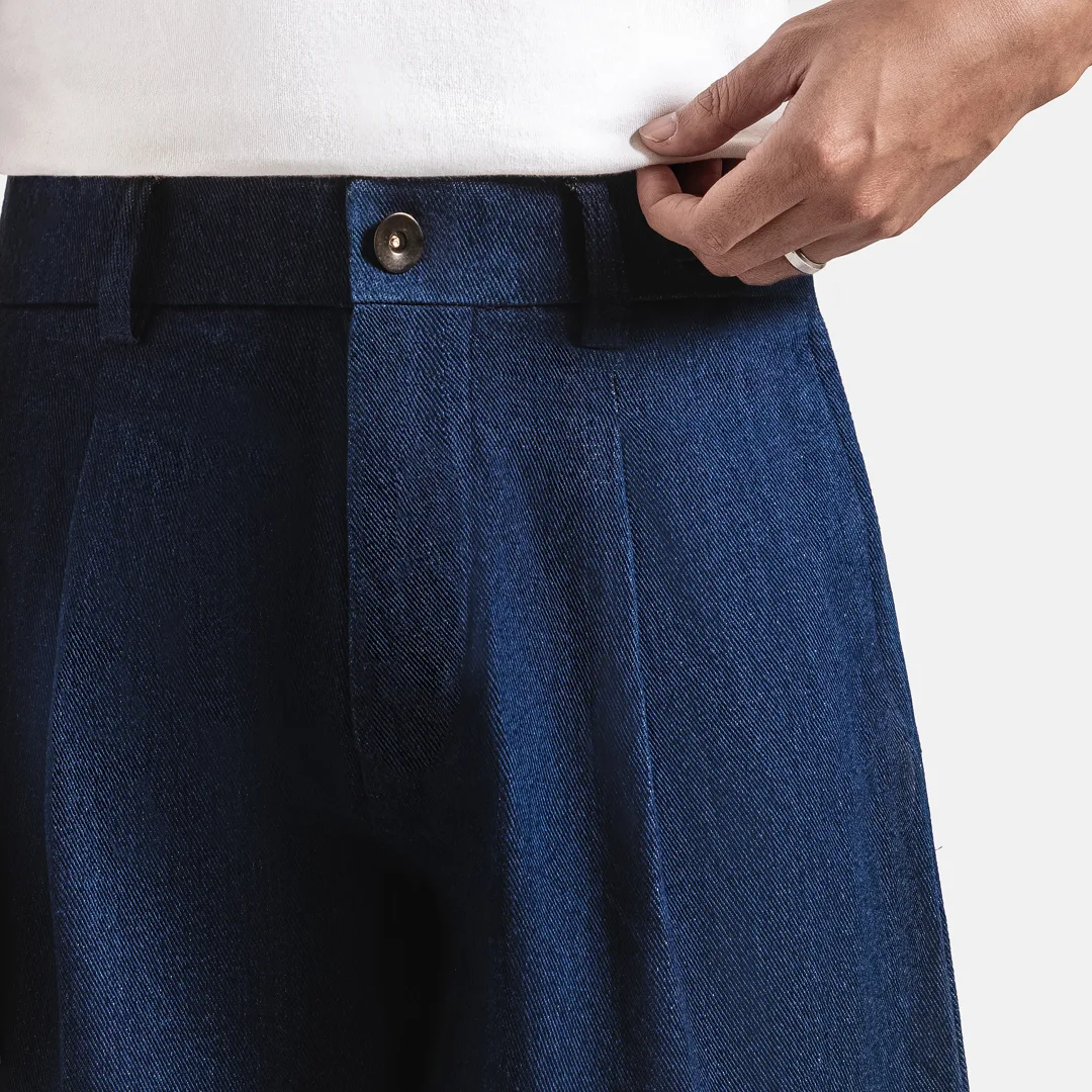 Navy Barrel Jeans Pant