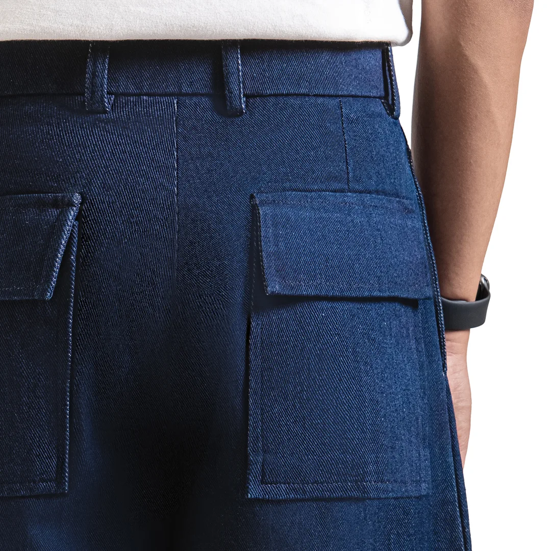 Navy Barrel Jeans Pant